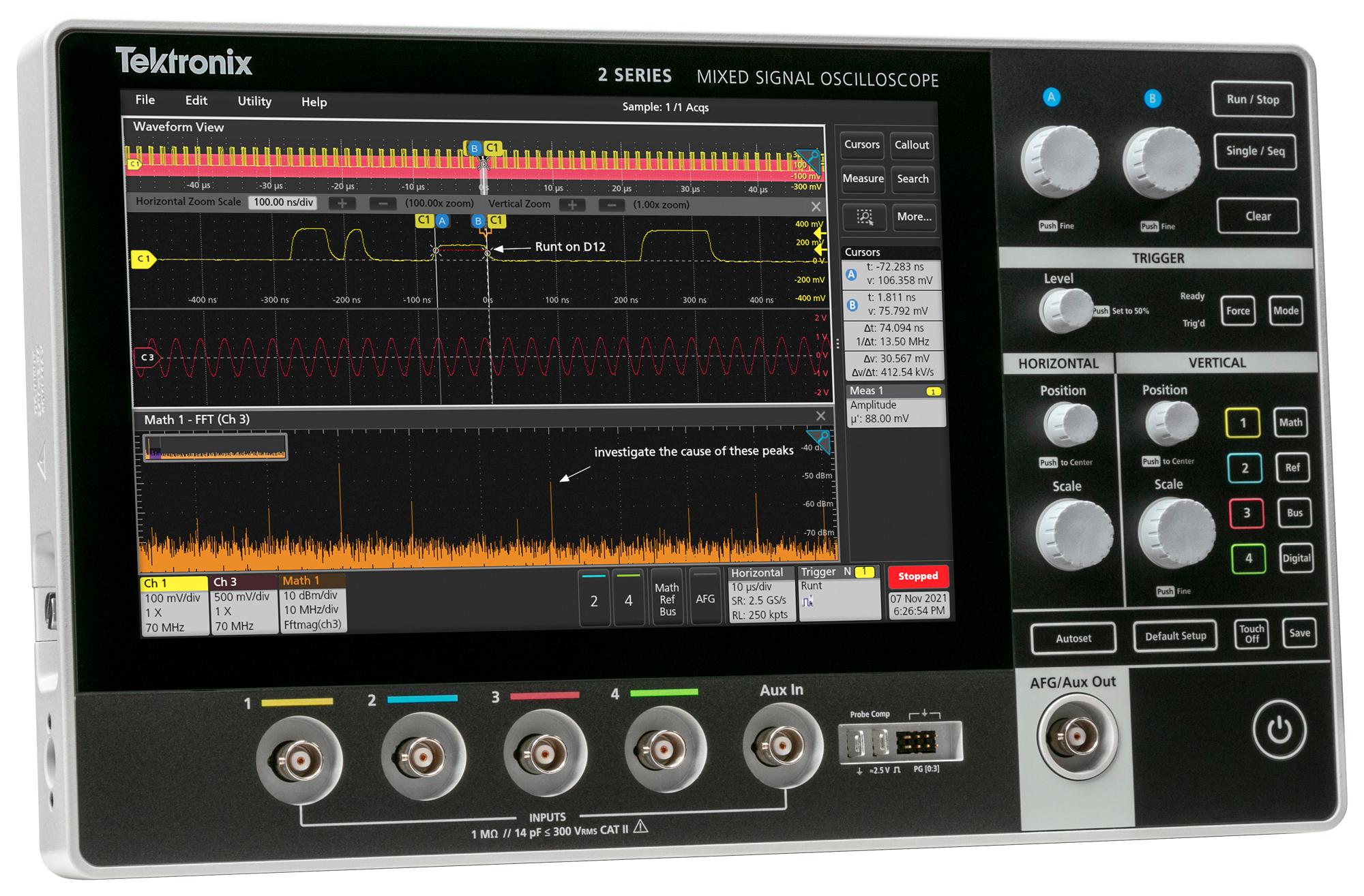 MSO24 2-BW-70 TEKTRONIX, MSO / MDO Oscilloscope, MSO 2 Series, 4