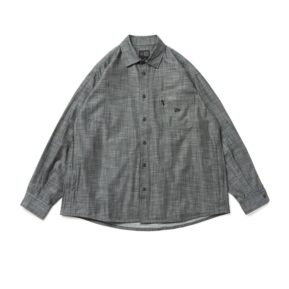 長袖 シャンブレー シャツ BLACK LABEL FW25 ブラック | ニューエラ
