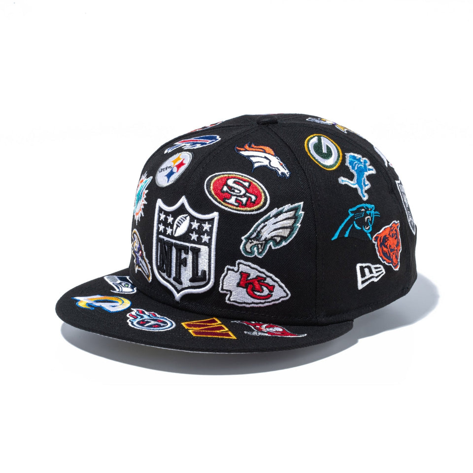 59FIFTY Logo Scramble NFL オールオーバー ブラック | ニューエラ