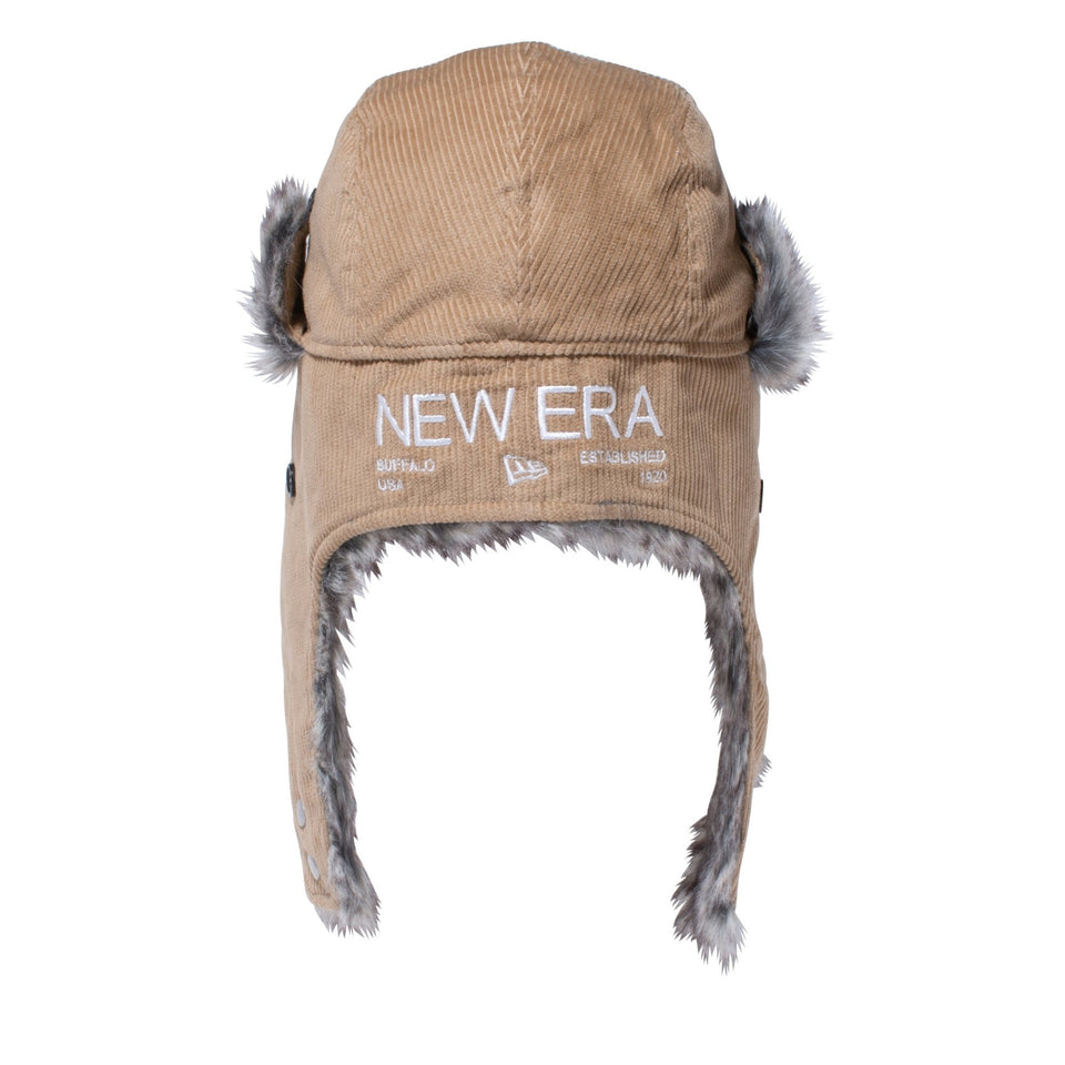 トラッパー The Trapper コーデュロイ NEW ERA ロゴ ベージュ