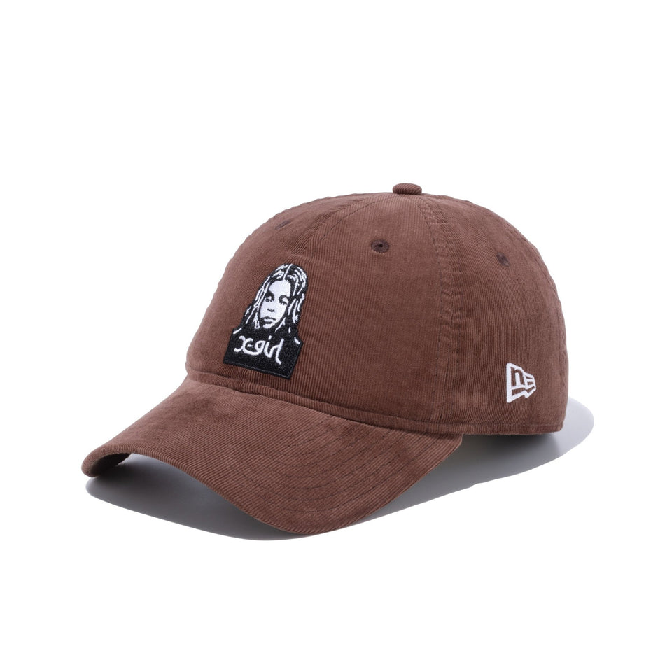 9THIRTY イージースナップ X-GIRL フェイスロゴ ブラウンマイクロ