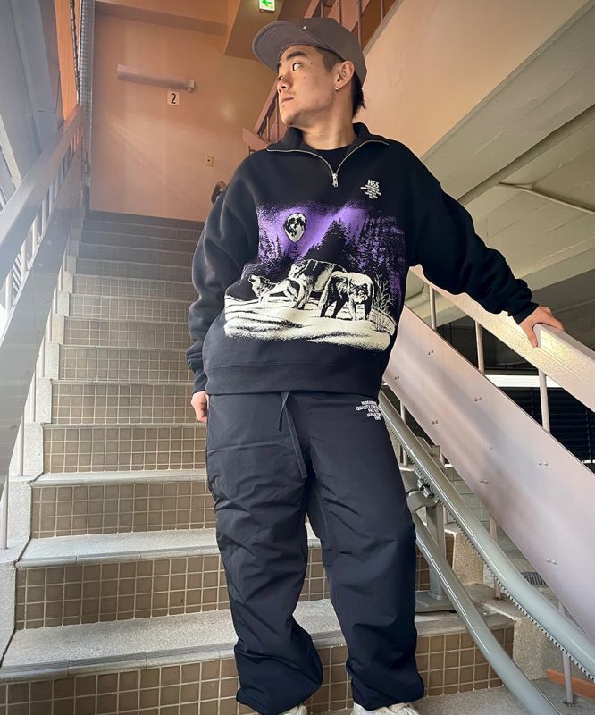 HIDEANDSEEK(ハイドアンドシーク)ハーフジップスウェット Wolf Sweat