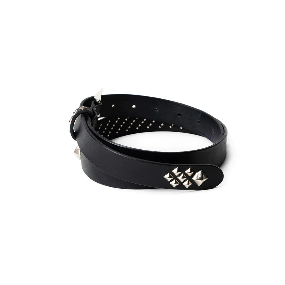 CALEE(キャリー) ベルト CALEE STUDS LEATHER NARROW BELT CL