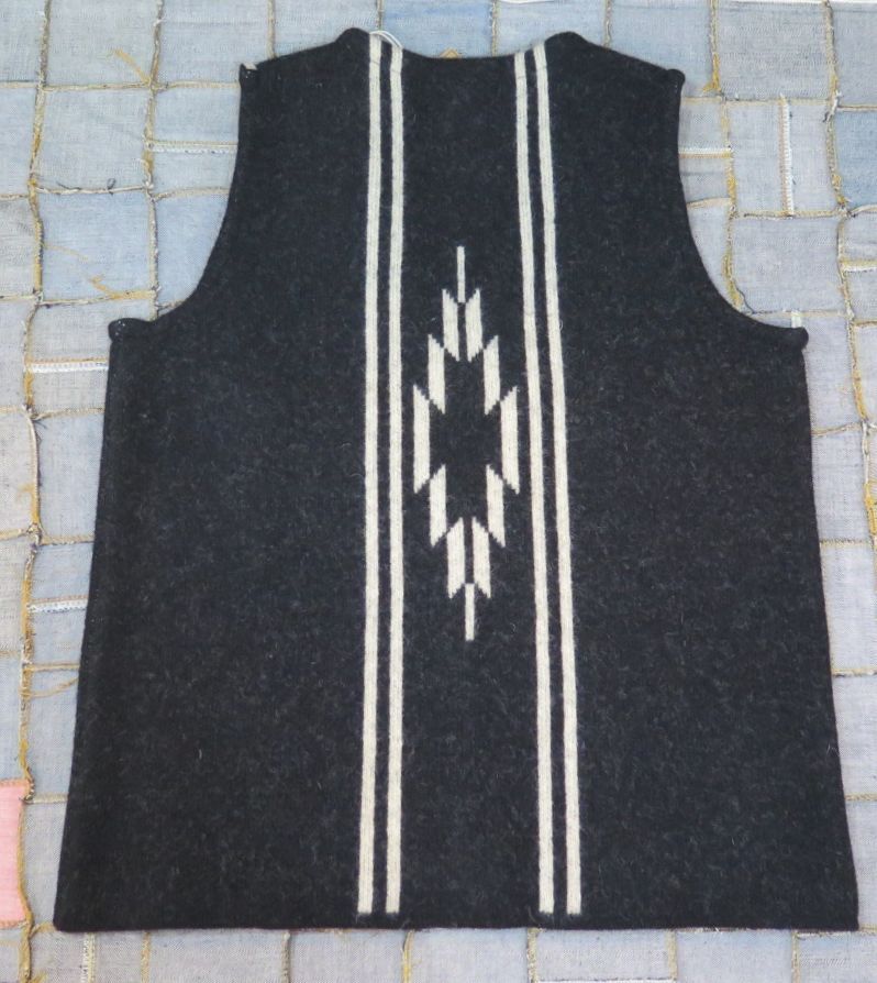 ウエストライド】 ウールチマヨベスト ブラック/クリーム WEST RIDE