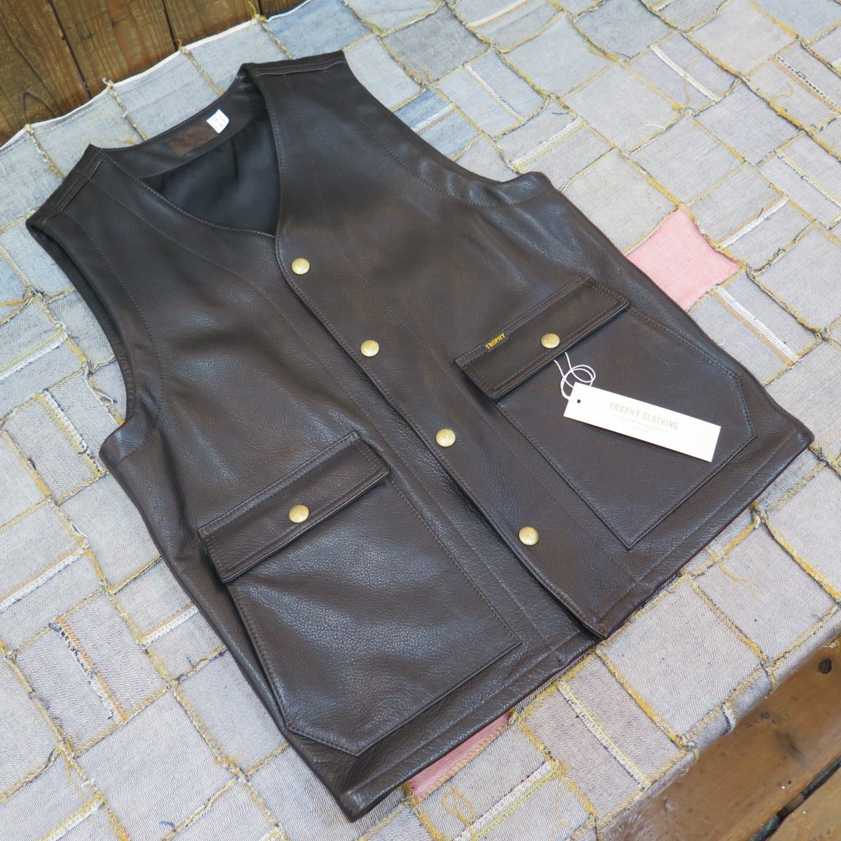 トロフィークロージング】ステアハイド レザーベストTROPHY CLOTHING