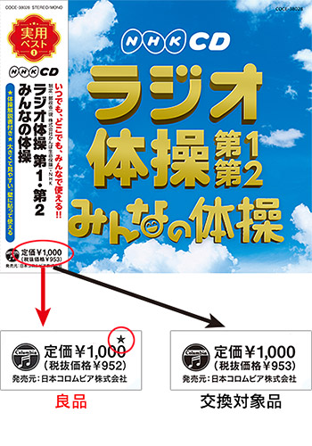 NHK CD「ラジオ体操第1・第2 みんなの体操」をご購入されたお客様へ