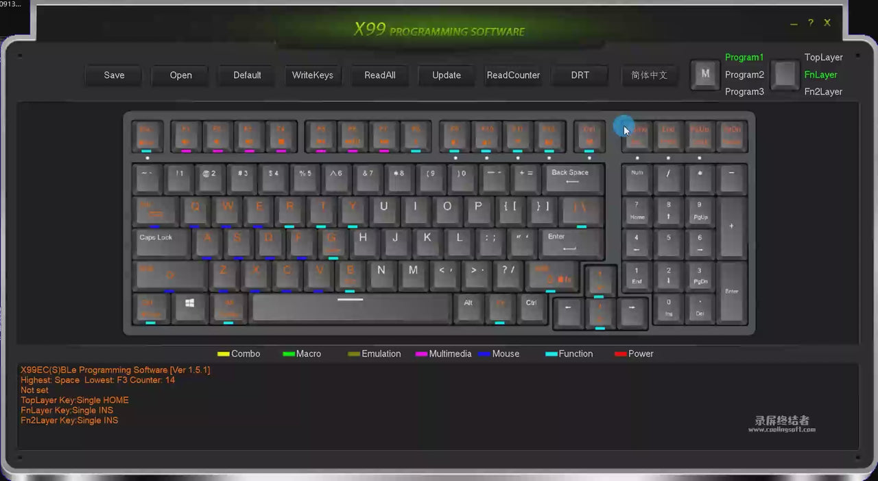 NiZ X99 静電容量無接点キーボード テンキー付き 白い