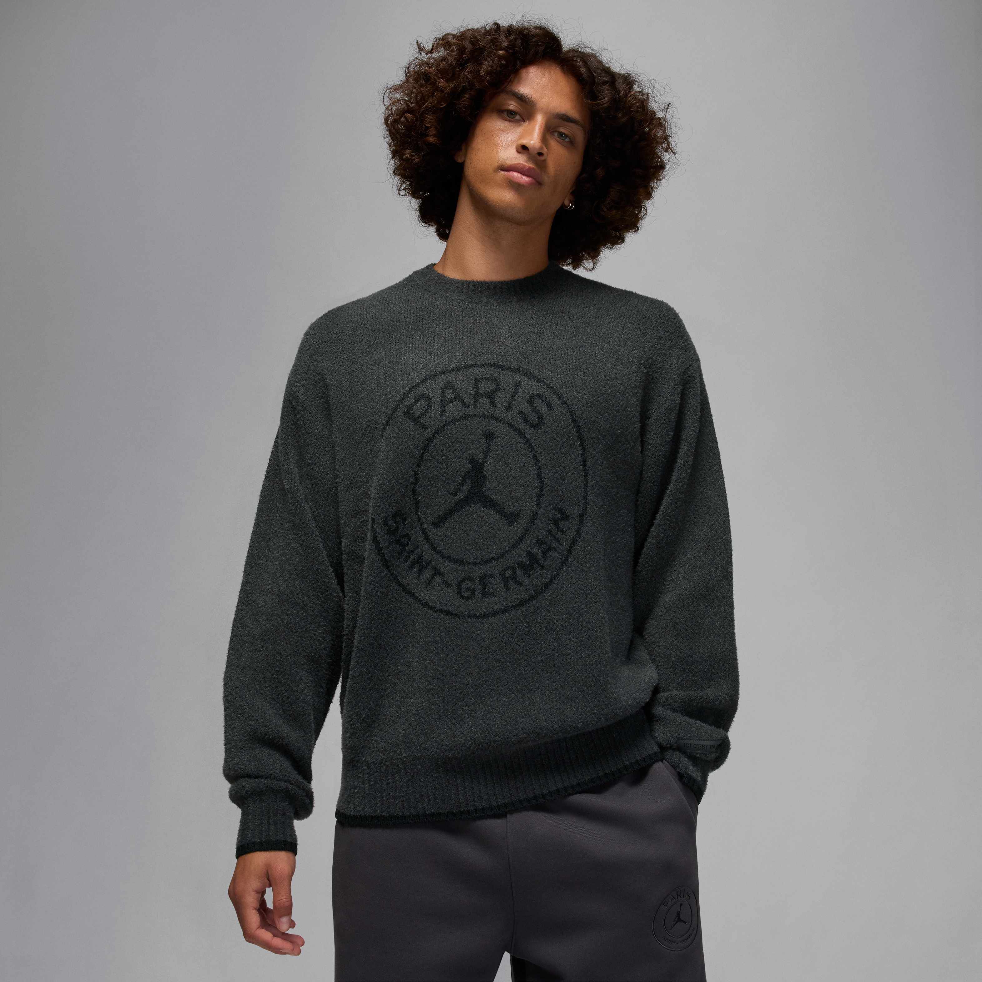 Buy Paris Saint-Germain Men's Knit Jumper - Anthracite/Black