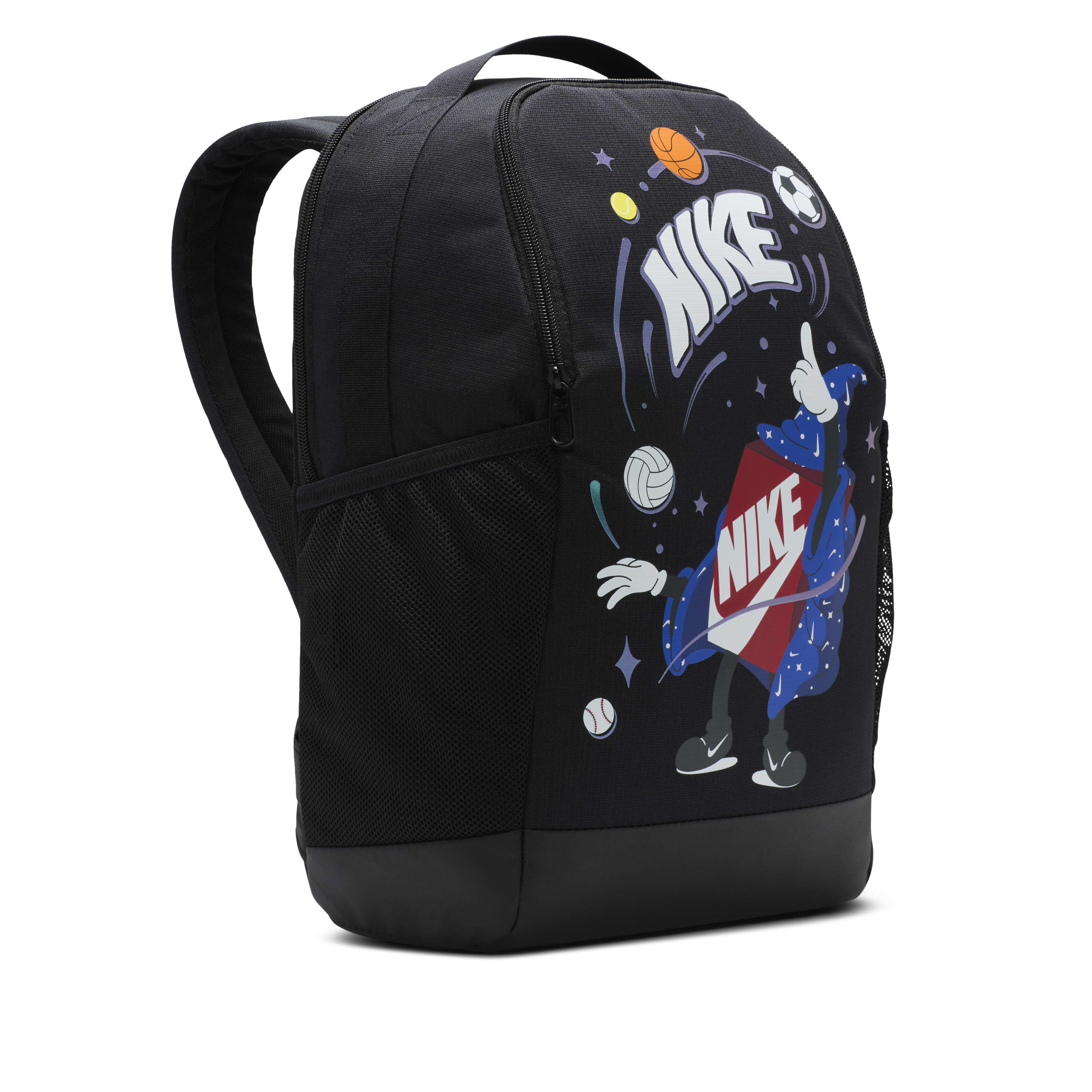 Buy Nike Brasilia Kids' Backpack (18L) - Black/Black/White @ Nike