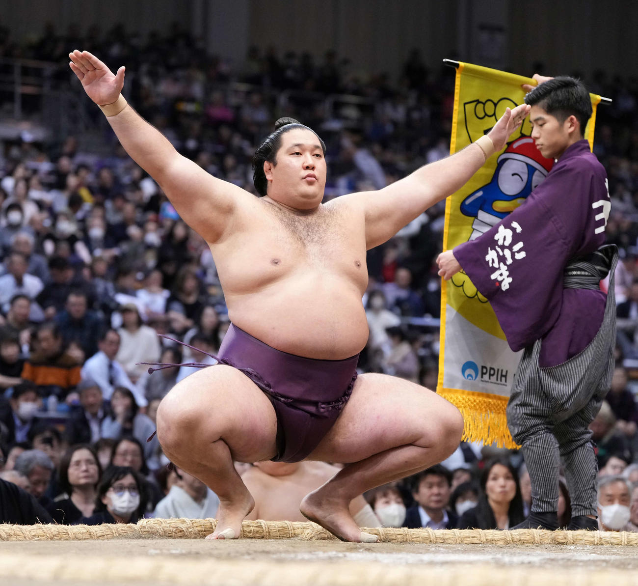 再休場の狼雅は右太もも裏の部分断裂、全治4週間の見込み 来場所の十