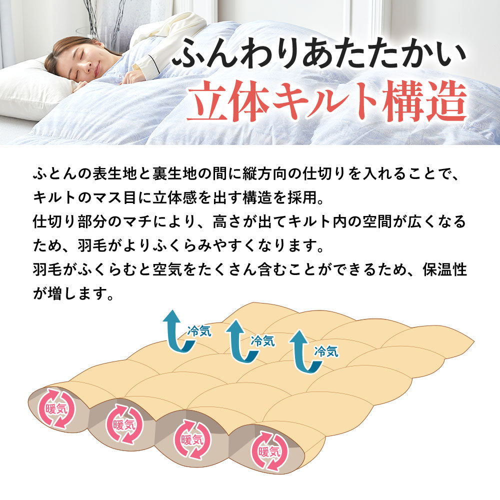 羽毛布団日本製ドイツ産ダック90％ 370ダウンパワー［CMD羽毛］ – 西川