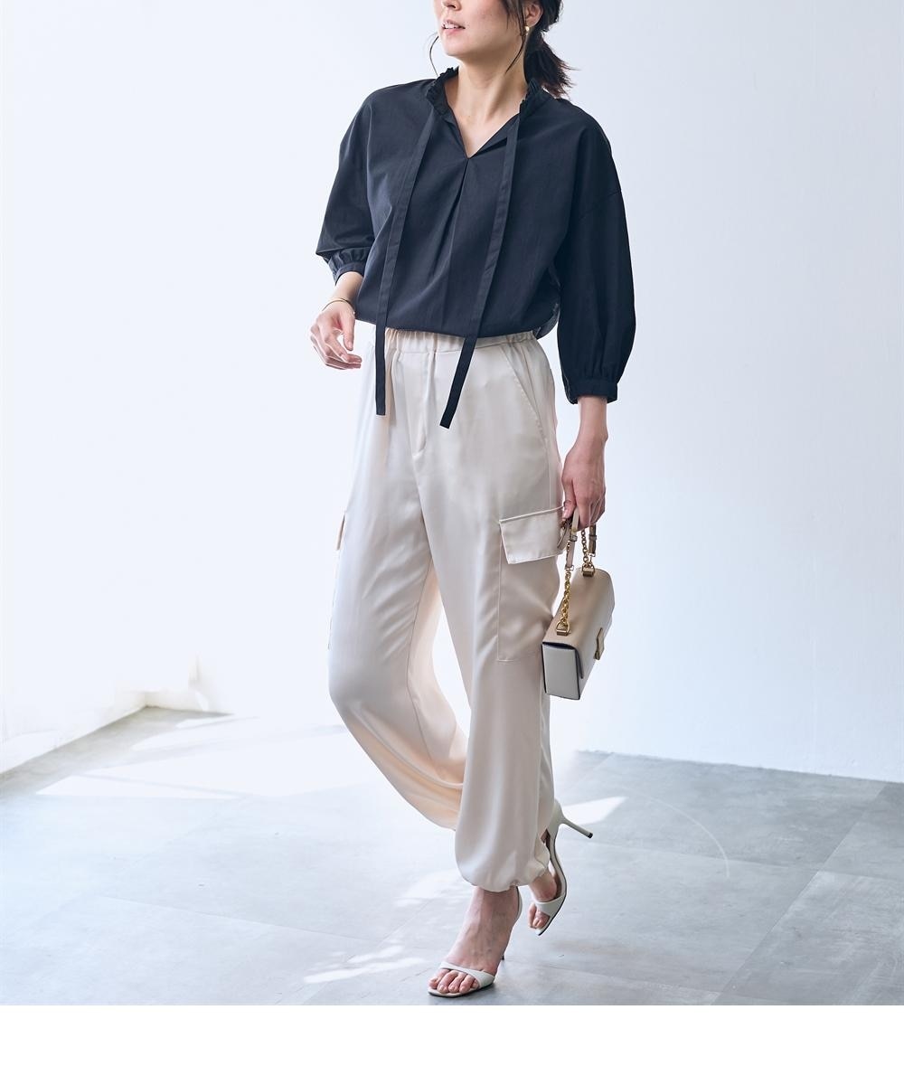 サテンパラシュートパンツ＜大きいサイズ有＞【OtonaSMILE】 通販