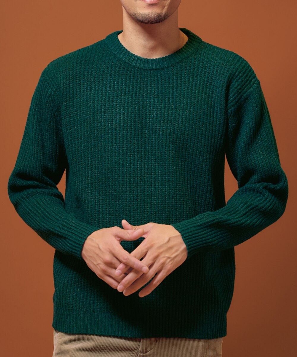 洗える畦編クルーネックセーター（5ゲージ） 通販【ニッセン】