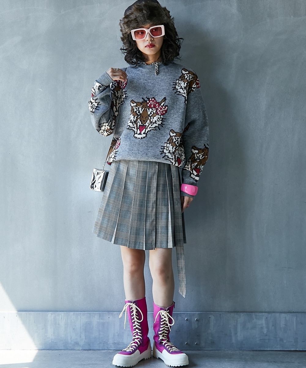 トラ柄ジャガードニットプルオーバー＜大きいサイズ有＞GEVS. 通販