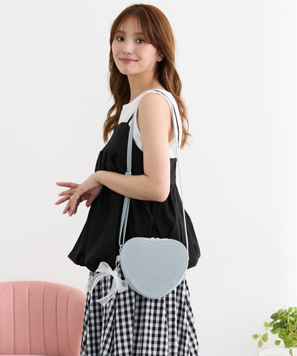 ハート型デニムショルダーバッグ 通販【ニッセン】