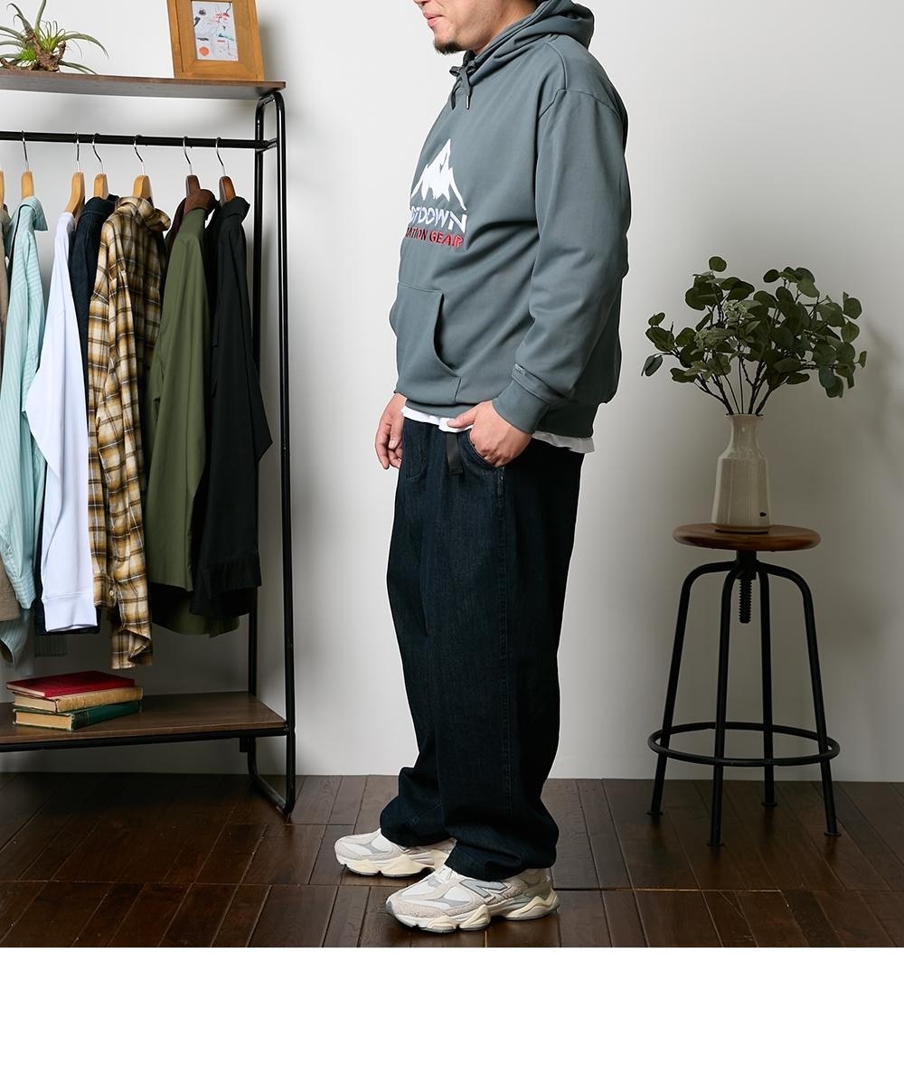 スウェット素材長袖プルパーカー【大きいサイズ】/ファーストダウン