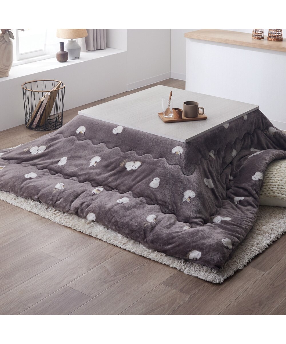 あったかなめらかフランネルのこたつ掛け布団（シマエナガ柄） 通販