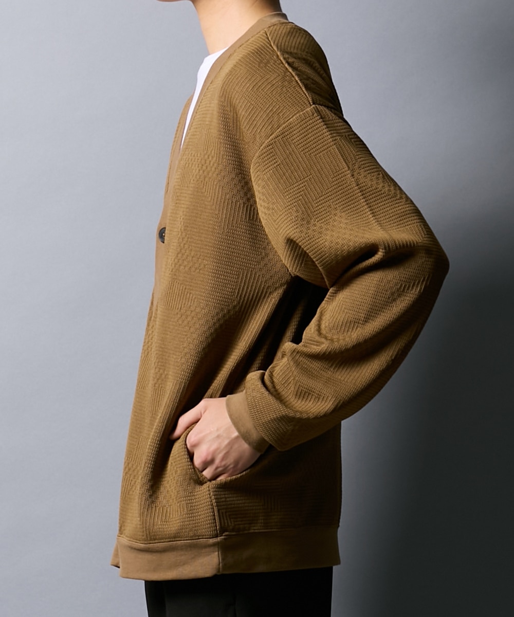 フクレジャガードニット風セミルーズカーディガン 通販【ニッセン】