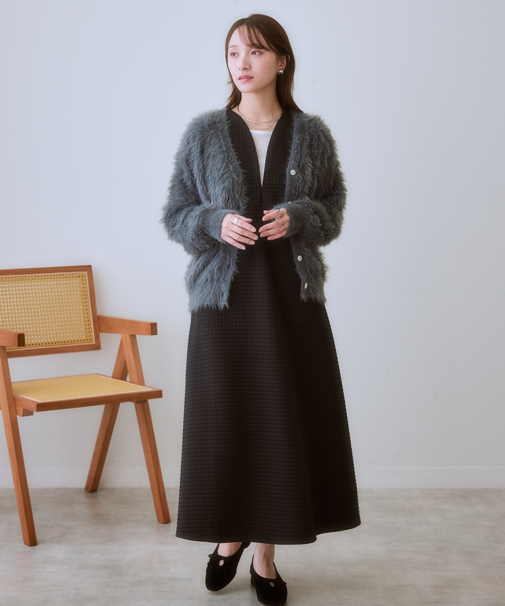 ロングフェザーVネックニットカーディガン＜大きいサイズ有＞ 通販