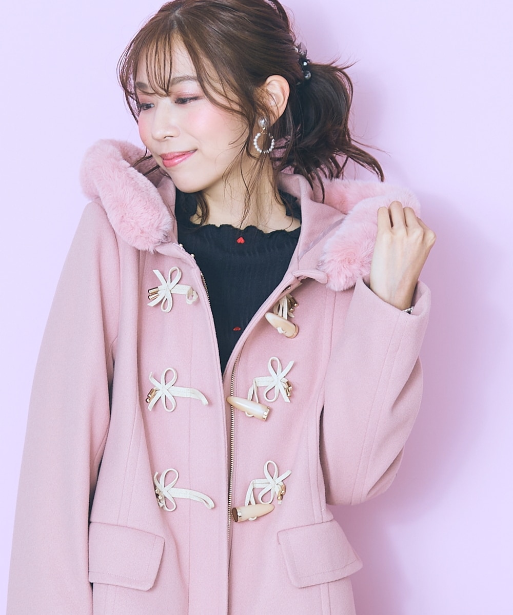 大きいサイズ＞フェイクファーフードダッフルコート marun 通販