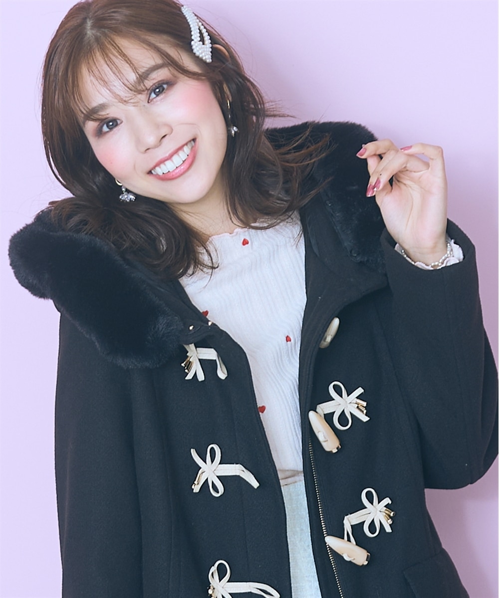 大きいサイズ＞フェイクファーフードダッフルコート marun 通販