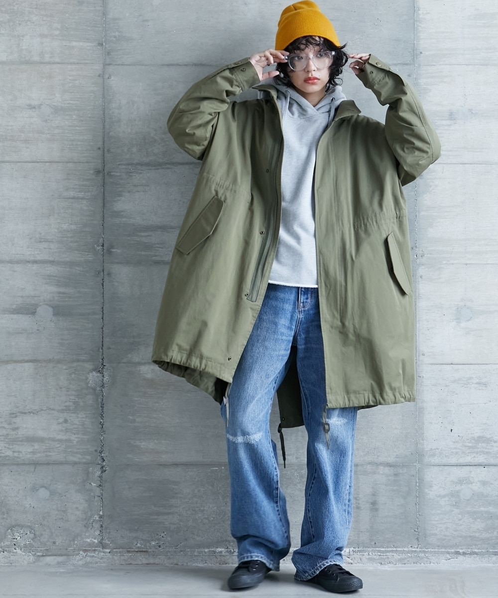 大きいサイズ ファーブルゾンライナー付モッズコート GEVS. 通販