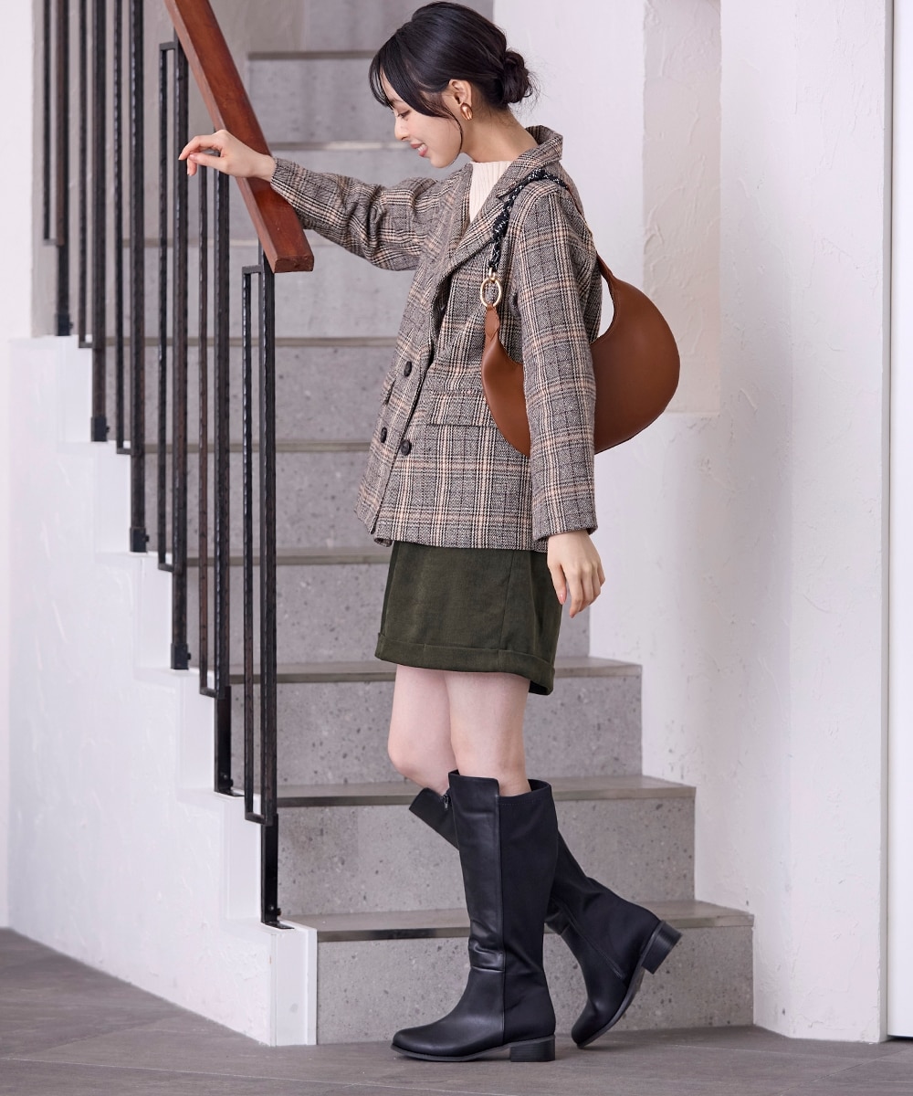 ゆったり幅広】バックストレッチロングブーツ（ワイズ4E） 通販