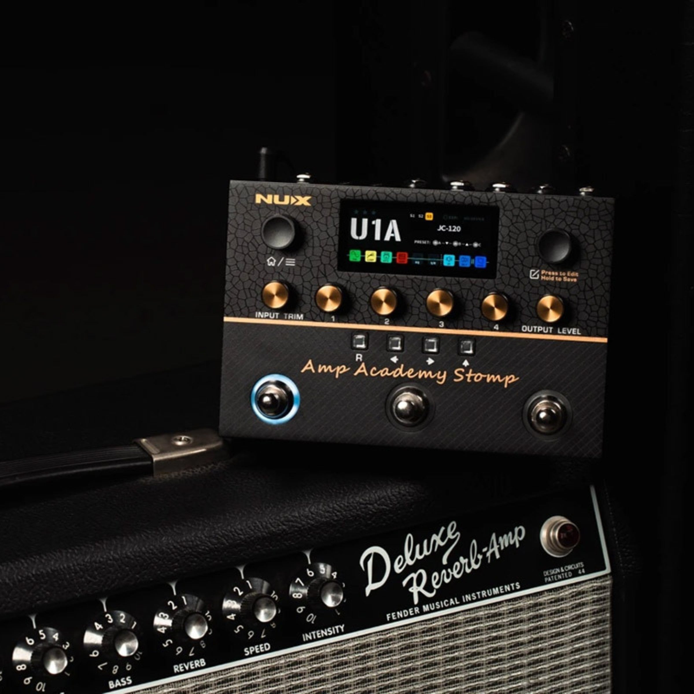 NUX Amp Academy Stomp - Guitar Amp Modeler & Multi-Effects Pedal