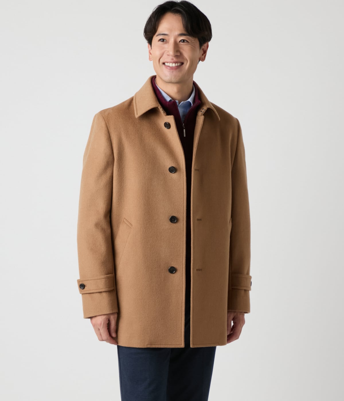 カシミヤ混 ショートビーバー シングルコート(16343302-2024