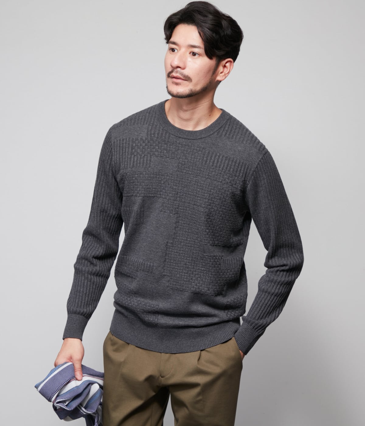 UCT】 ジャカード クルーネックセーター(85503571-2024)｜ファッション