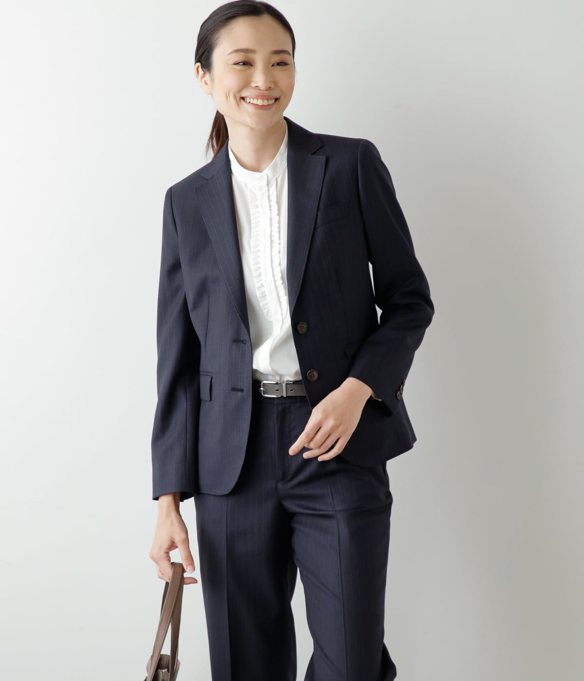 L】ウールシルクチェンジヘリンボーン ノッチドラペル2釦ジャケット