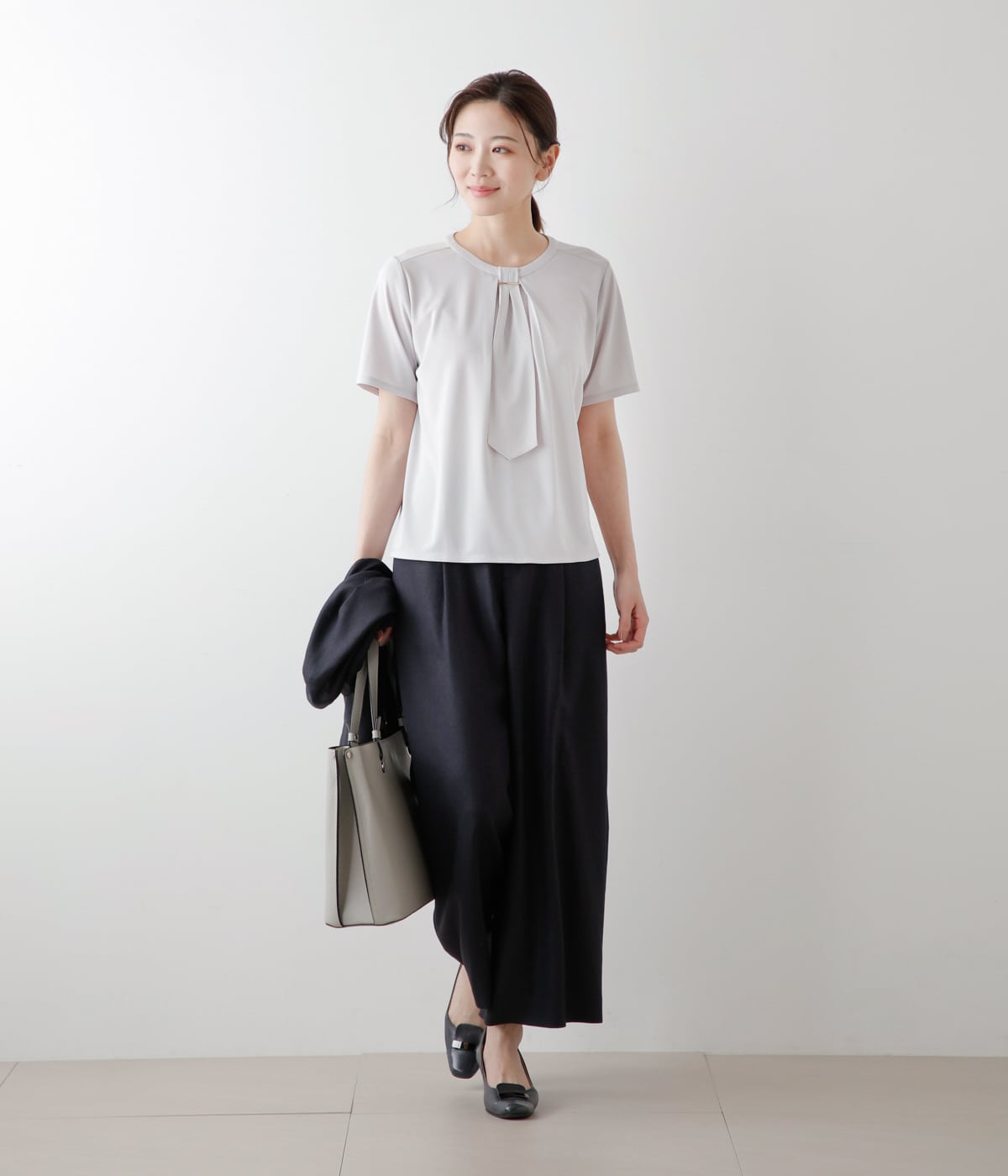 リネンライククロス タックガウチョパンツ(51332150-2024