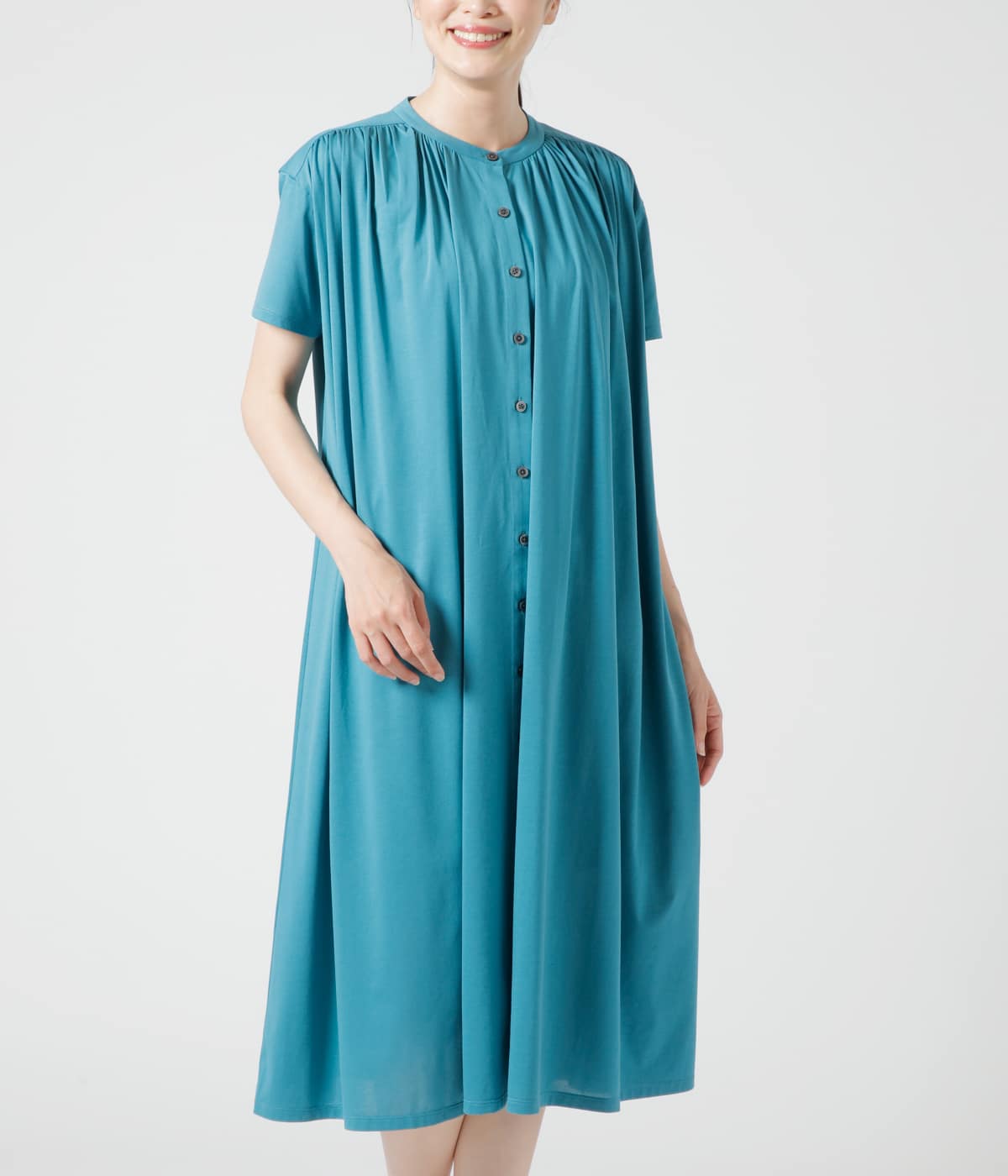 L】【接触冷感】コットンポリエステルハイゲージプレーティング天竺 前