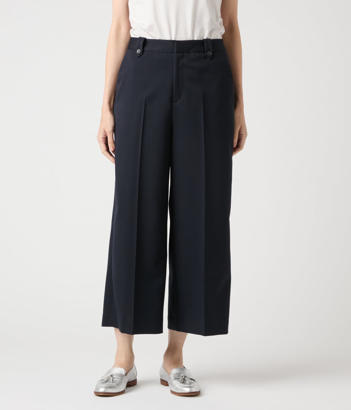 ウォッシャブル】ストレッチ ガウチョパンツ(71326401-2025