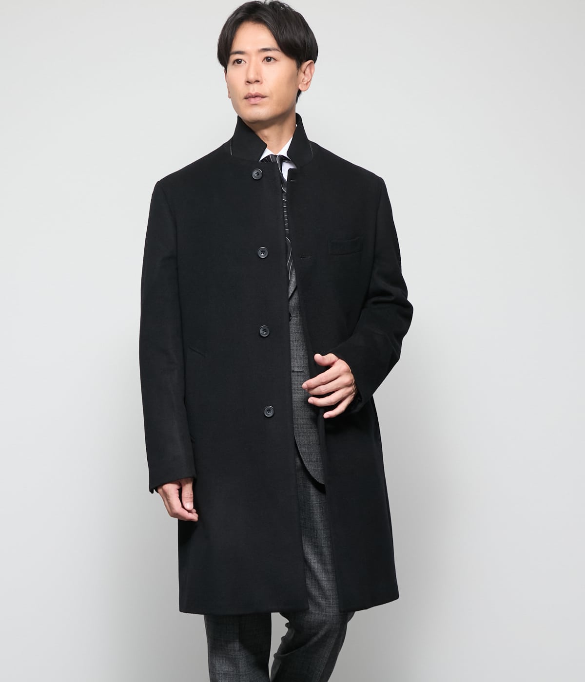 カシミヤビーバー コンバーチブルカラーコート(85336351-2025