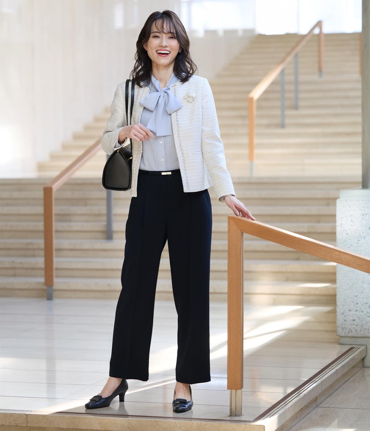 ファンシーツィード フリンジノーカラージャケット(51115110-2025