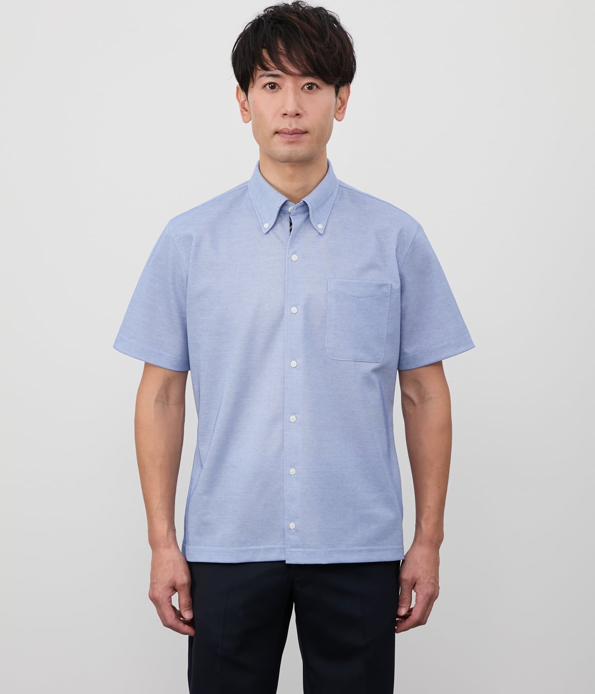 吸水速乾】COOL COMFORT エイトロック鹿の子 前開きボタンダウン