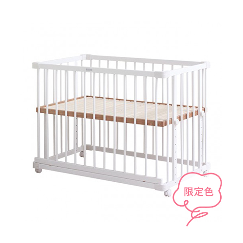 キャンペーン】ベッドサイドベッド03 ホワイト(添い寝安全ベルト付