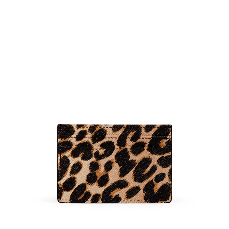 Flat Card Holder in Panama Leopard in leopard | Smythson