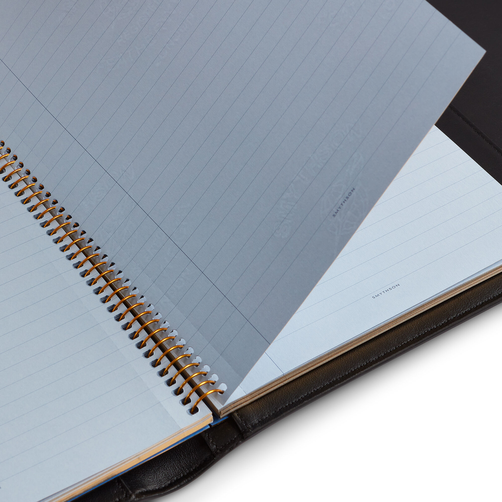 A5 Trifold Writing Folder in Panama in navy | Smythson