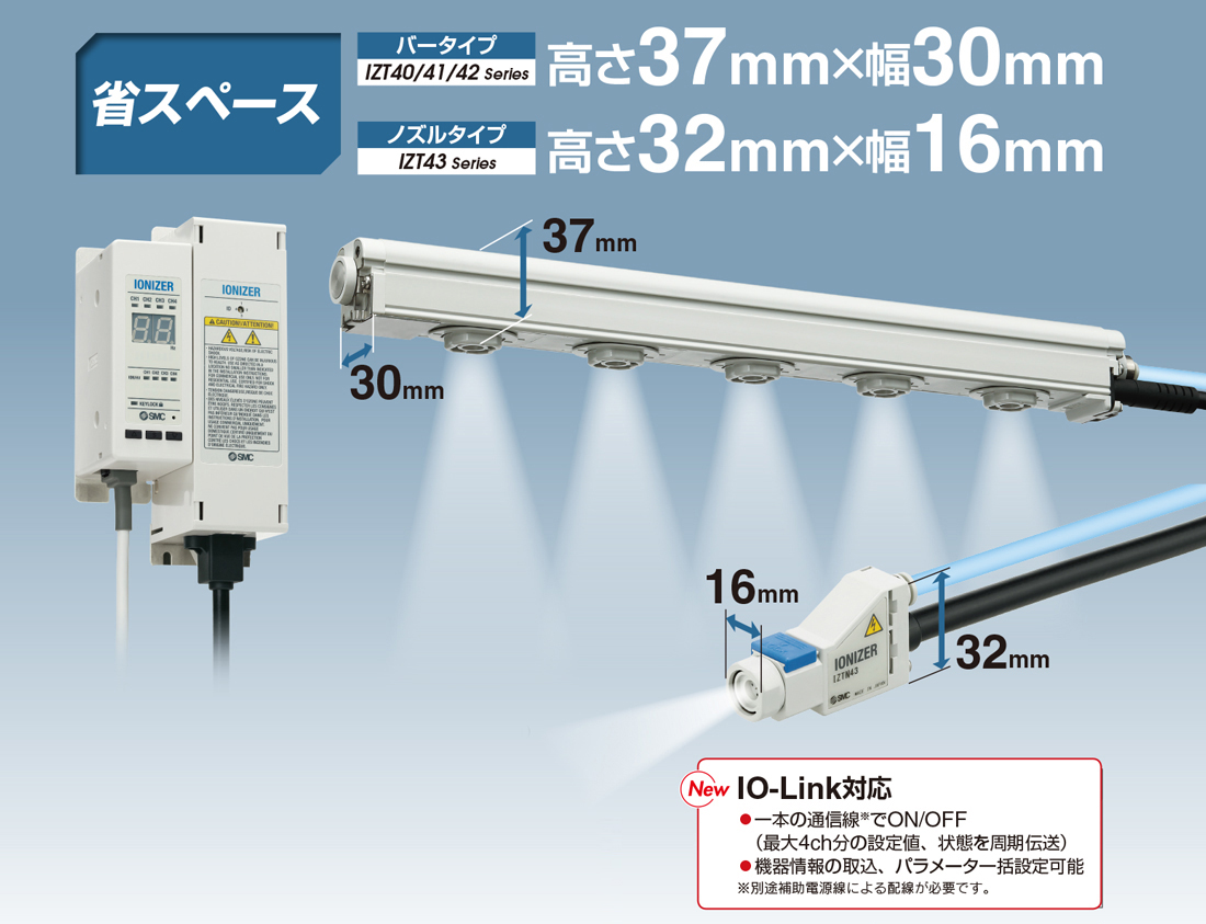コントローラー分離型 バータイプ/イオナイザIZT40/41/42/43シリーズ