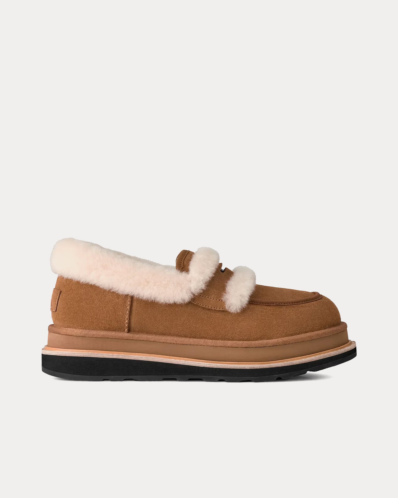 UGG x Sacai Unisex Suede & Shearling Chestnut Loafers
