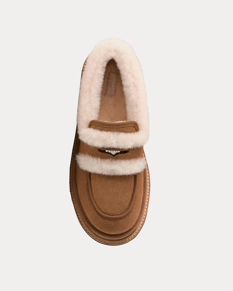 UGG x Sacai Unisex Suede & Shearling Chestnut Loafers