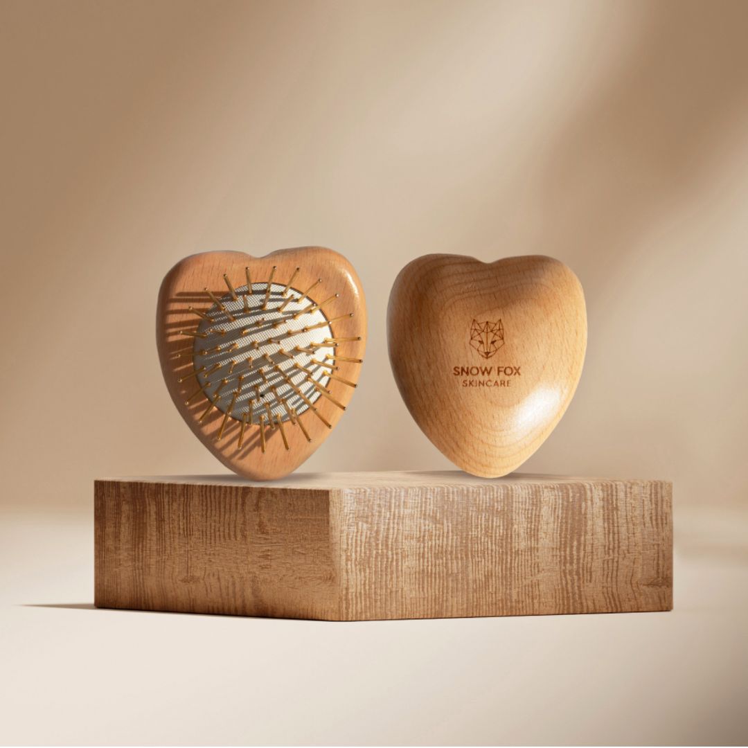 ヘアブラシ・コーム FOX Love Heart Wooden Edition Gua Sha Hair