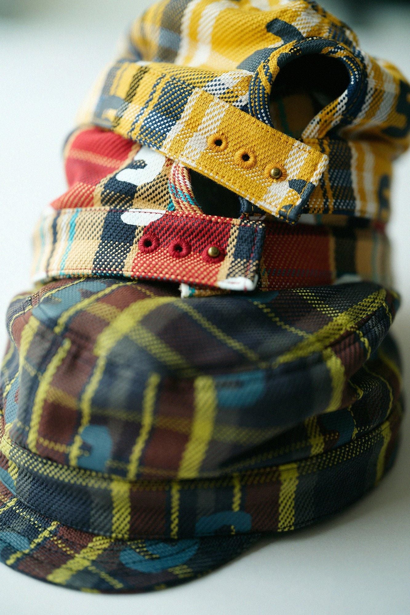 ヘビーツイルチェック BIKE ワークキャップ／SO-SU-U 黄金色（こがねいろ）