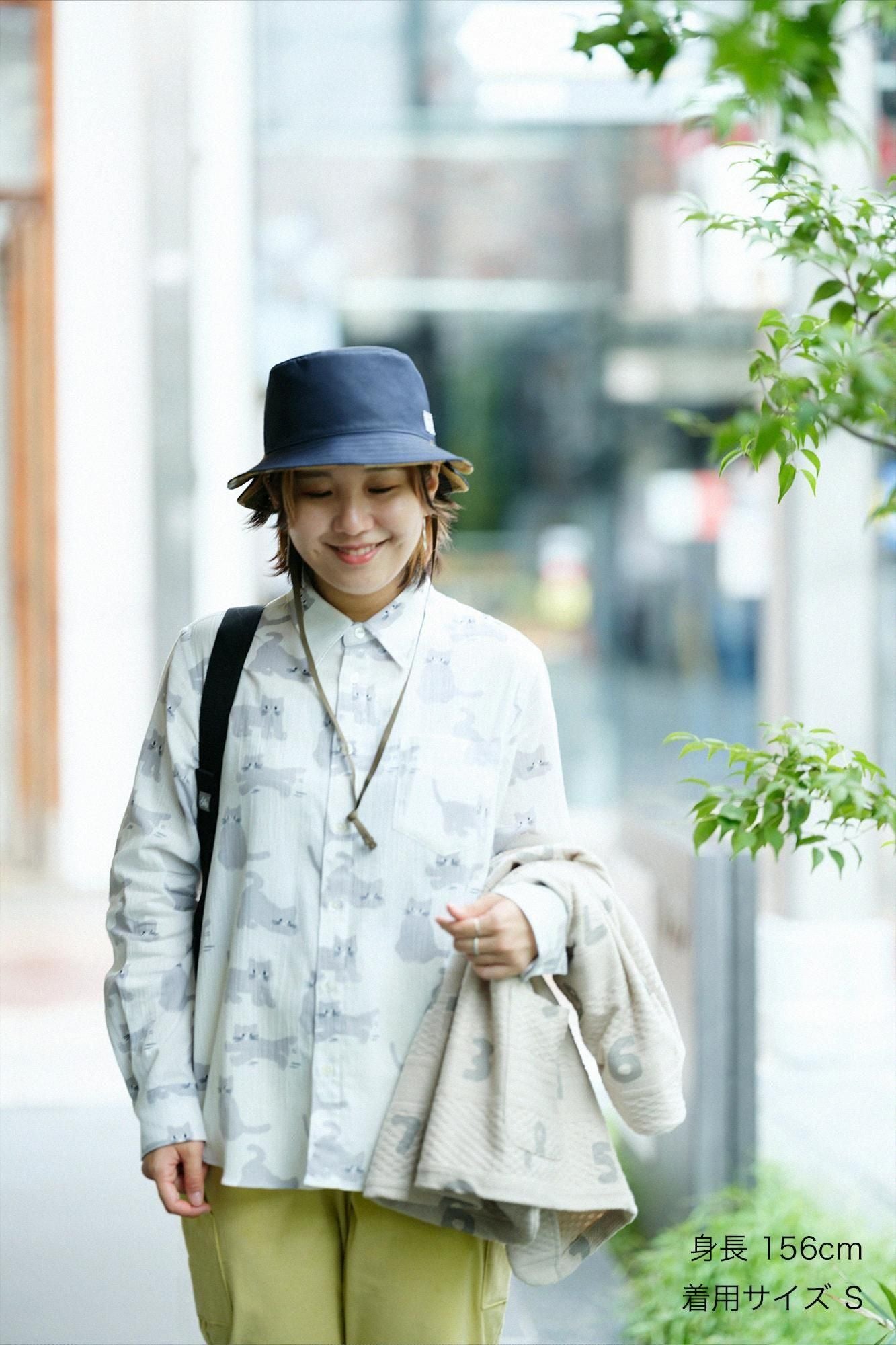 高島縮 20/20 シャツ／ねこ