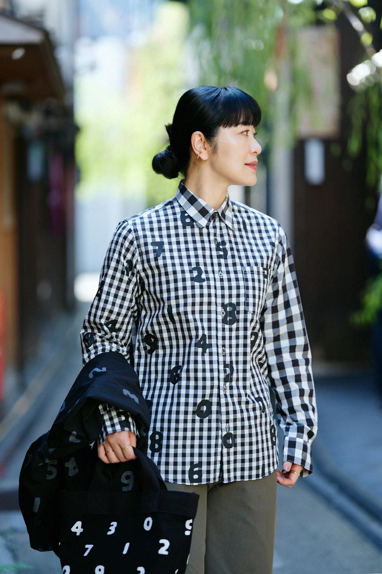 ギンガムチェックシャツ／SO-SU-U×ブラック