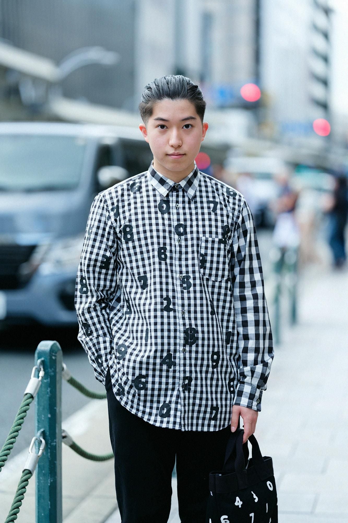 ギンガムチェックシャツ／SO-SU-U×ブラック