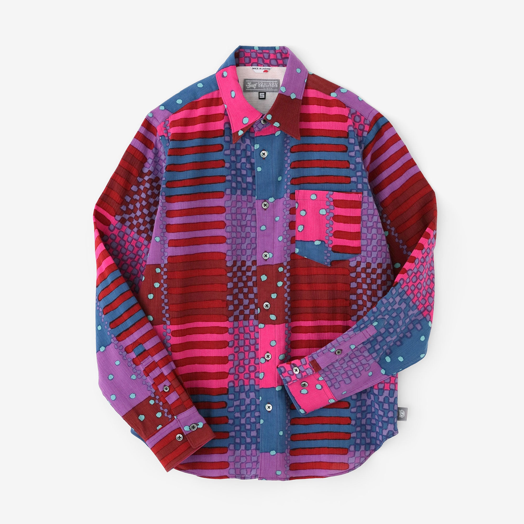 高島縮 20/20 シャツ／ねこ