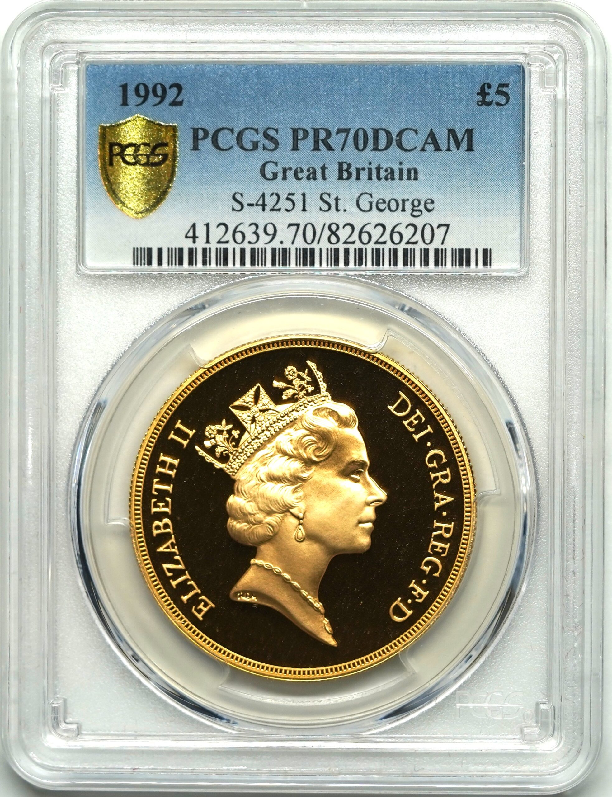 Sold】1992年 エリザベス2世 5ポンド金貨 PR70DCAM PCGS | ソブリン